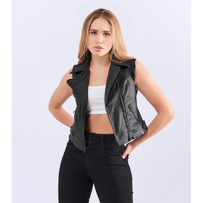 UNSER - Chaleco Para Mujer En Cuerina Con Cremallera Unser