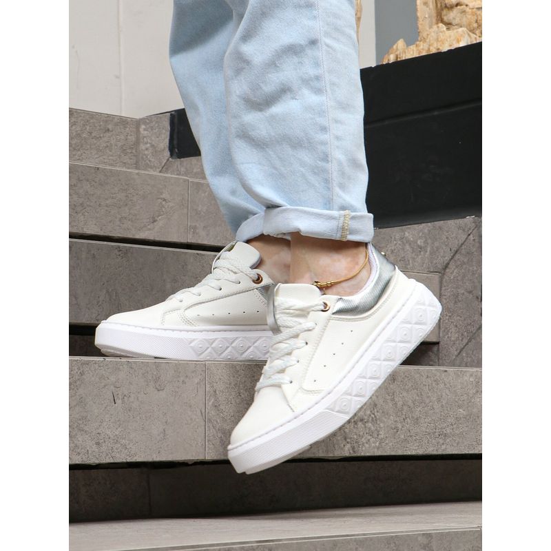 GENERICO - Tenis Mujer Corazon Calzado Dama Casual Plataforma-Blanco plata