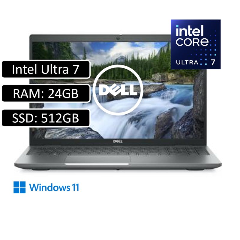 DELL - Portatil Dell Latitude Intel Core Ultra 7 155U RAM 24gb SSD 512gb Win11 Pro 15.6