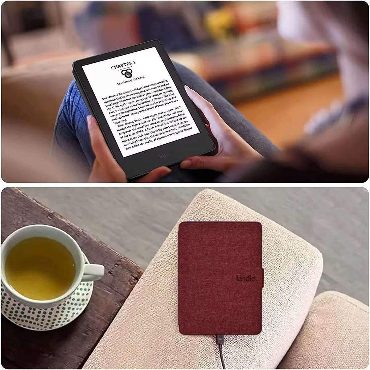 KINDLE - Funda Estuche Kindle Paperwhite 11ht Gen 6.8 pulgadas Vinotinto