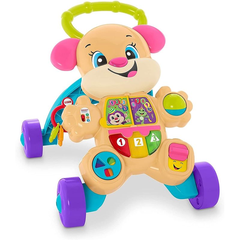 FISHER PRICE - Andadera Caminador Para Bebe Perro Rosa Musical Fisher Price