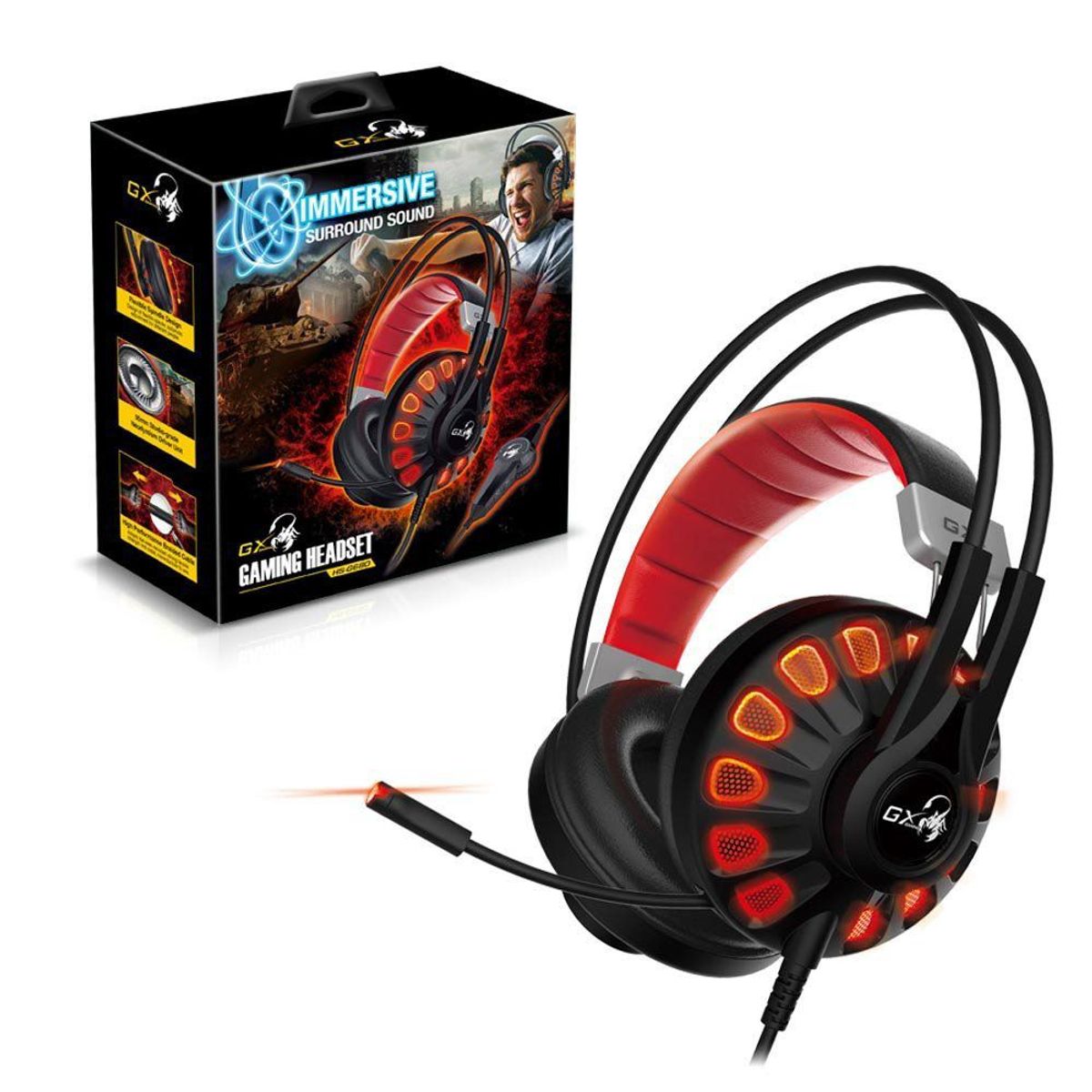 GENIUS - Diadema Genius GX Gaming Lychas HS-G680 / Sonido 7.1 Canales
