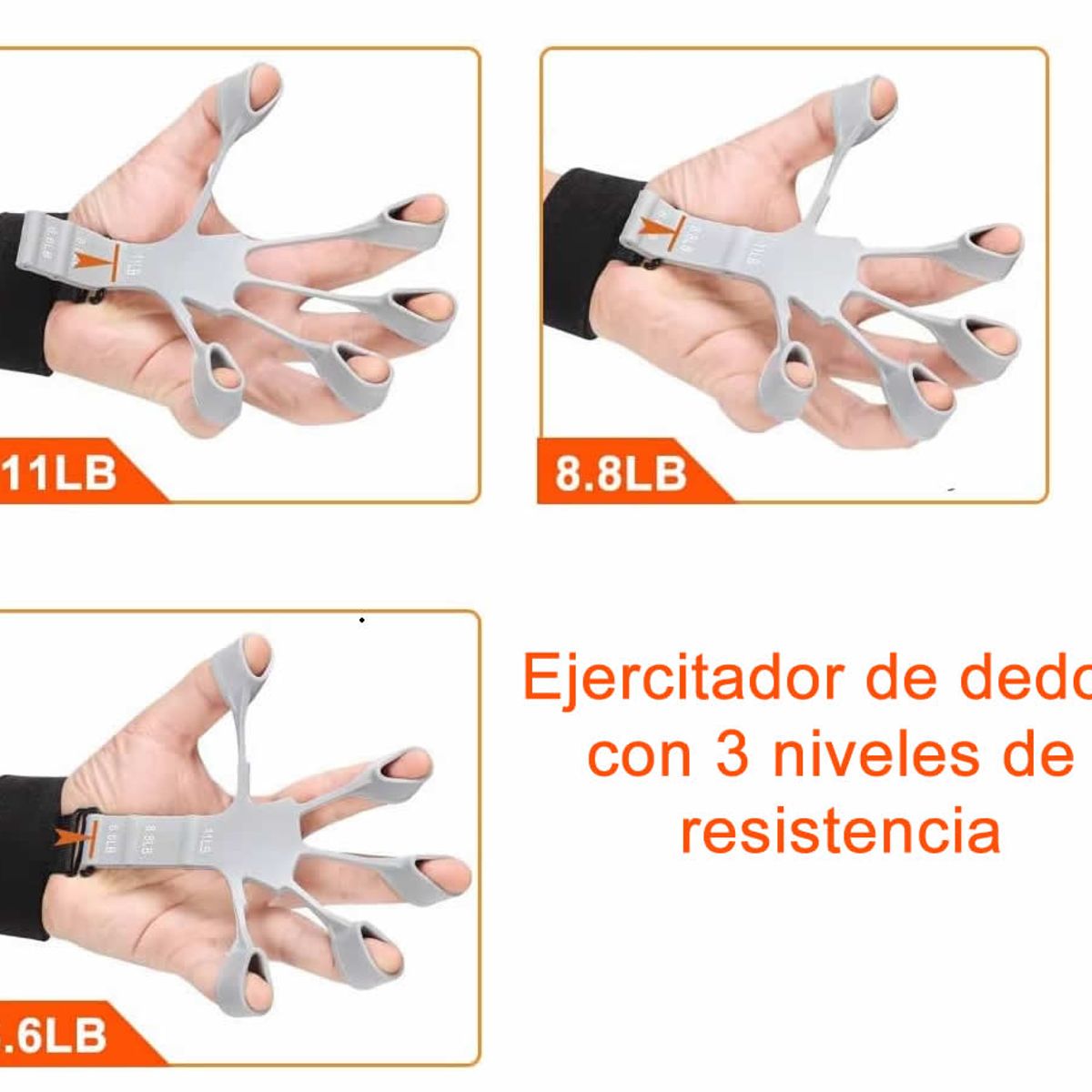 GENERICO - Tensor Mano Hand Grip 6.6 -11 Lb Ejercitador Dedos Terapia