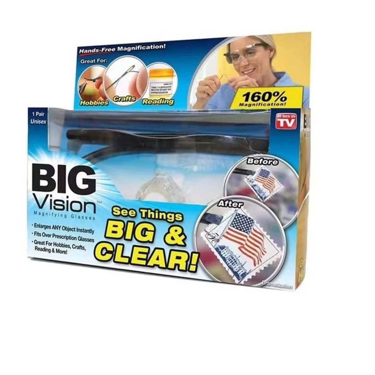 GENERICO - Gafas lentes big vision lupa para aumento y nitidez