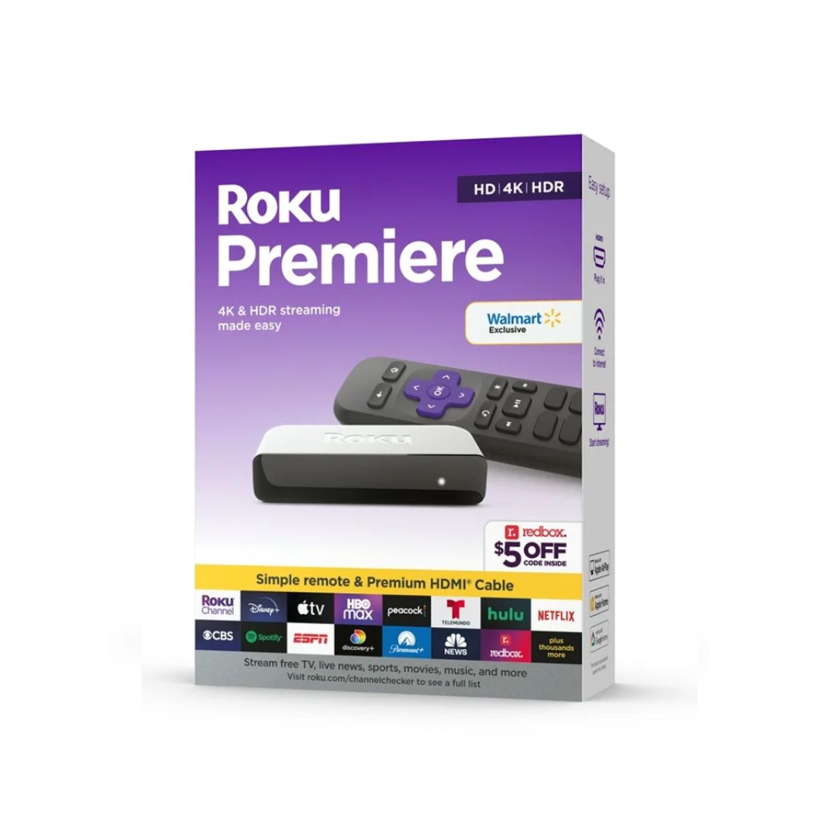 ROKU - Roku Premiere 4KHDR Plataforma Streaming Media Player Wi-Fi