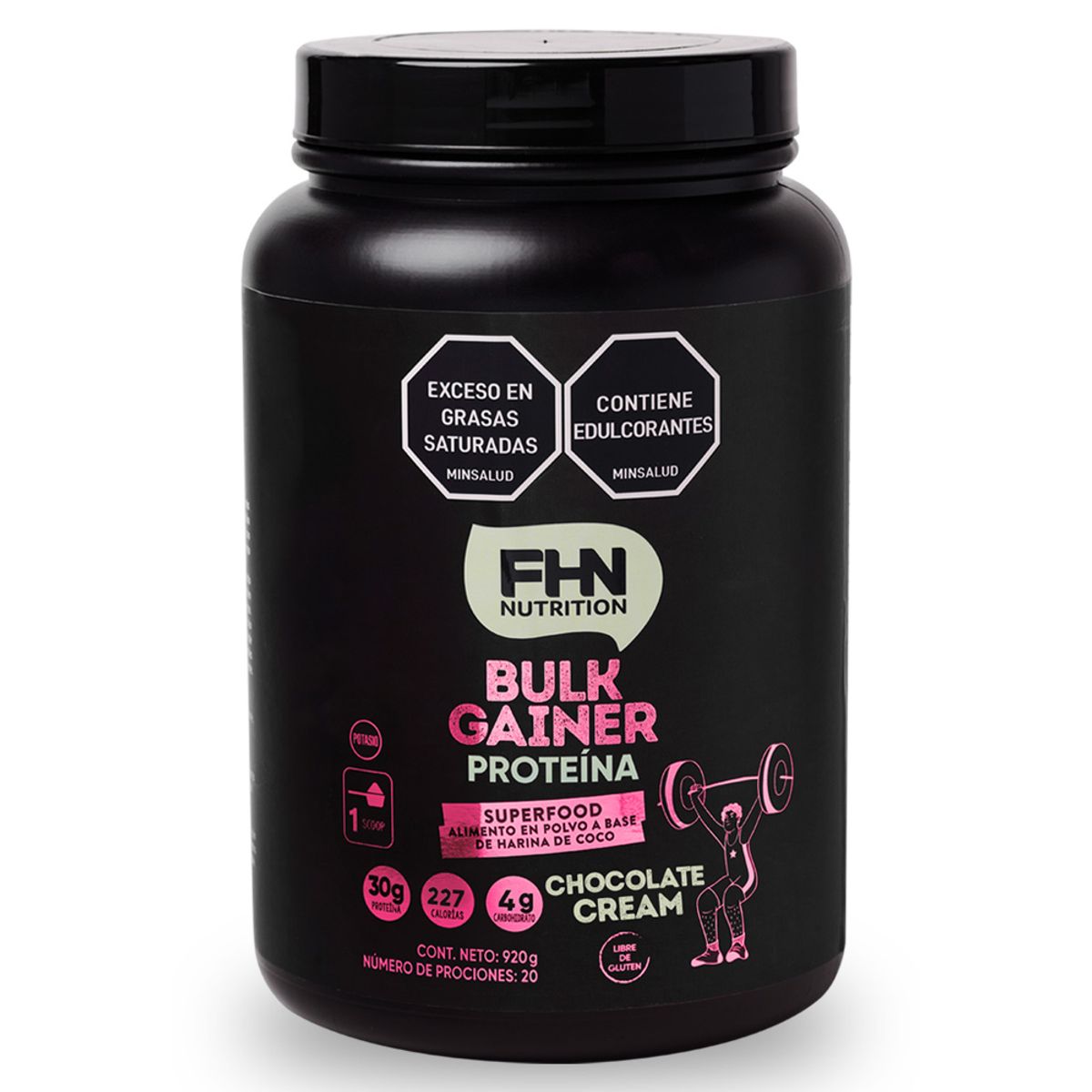 FHN NUTRITION - Bulk Gainer Proteína - Chocolate Cream - 20 Servicios - 920 g
