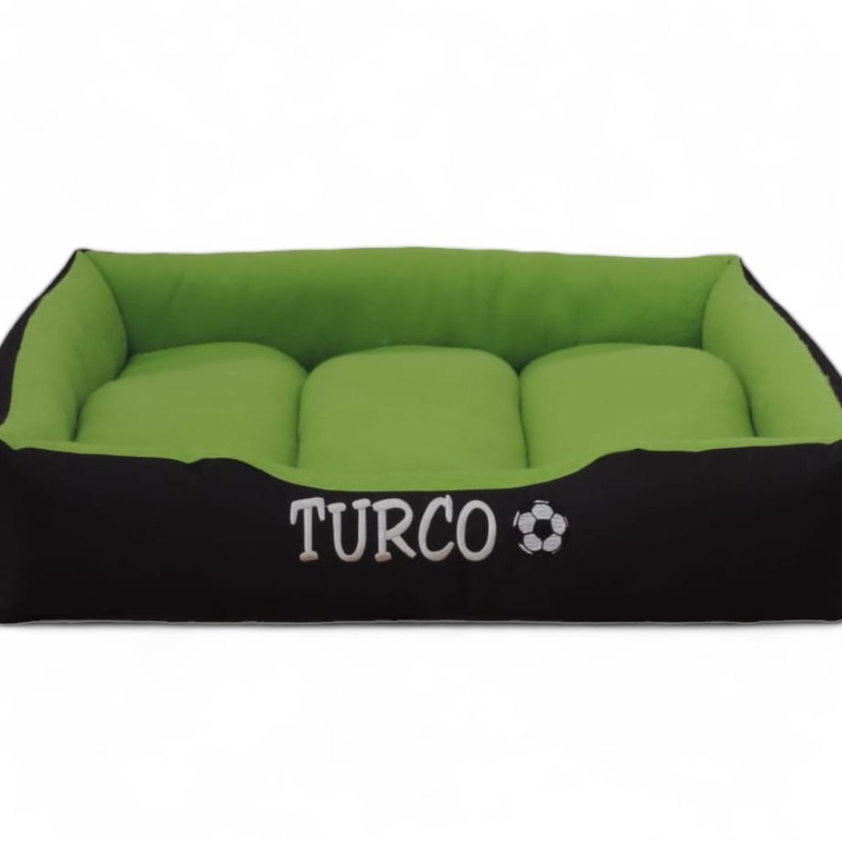 GENERICO - Cama Para Perros Lavable con su nombre bordado 48 x 48 cm Verde