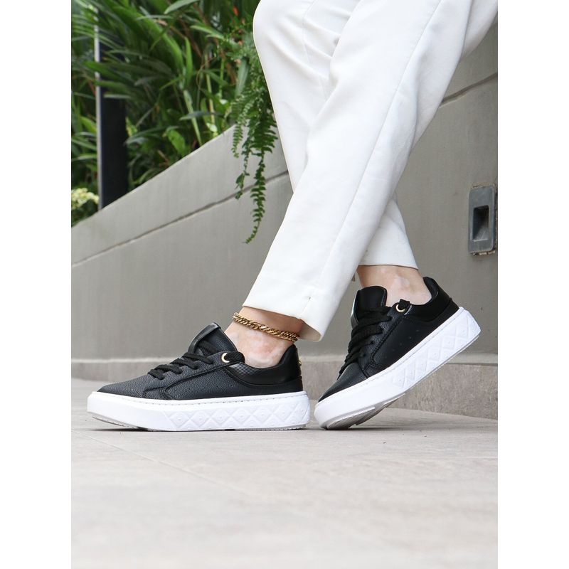 GENERICO - Tenis Mujer Corazon Plataforma Urbano Dama Casual-Negro