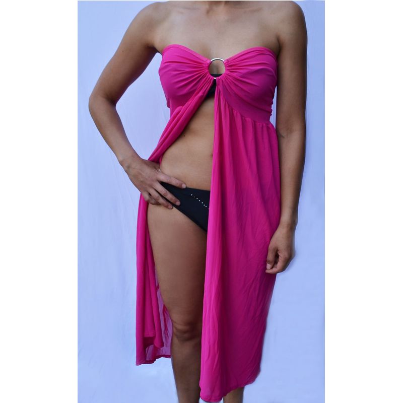TACTAK - Salida de baño larga con argolla Tactak color fucsia