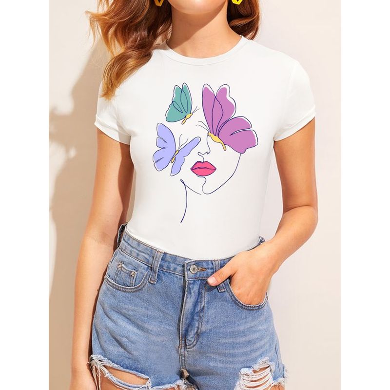 ISMI - Camiseta Mujer Cuello Redondo Manga Corta Ismi