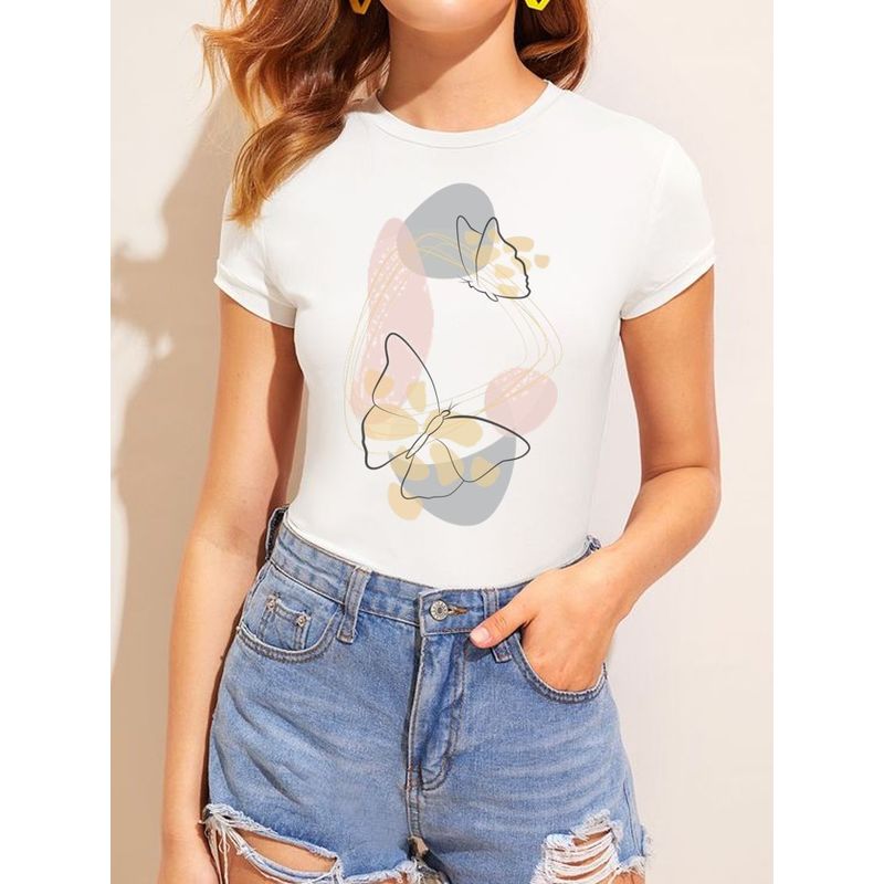 ISMI - Camiseta Mujer Cuello Redondo Manga Corta Ismi.