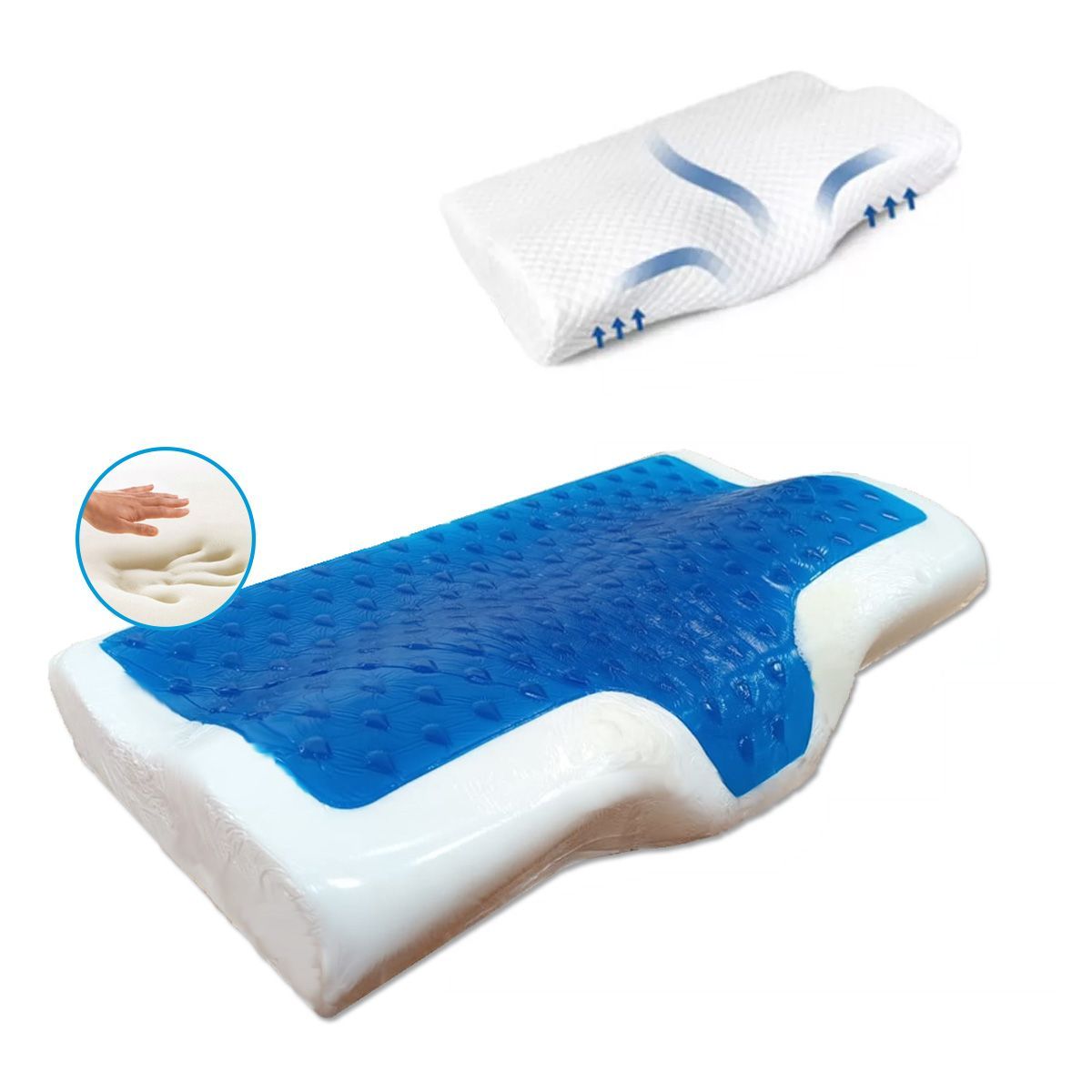 TECHCONFORT - Almohada en Gel Antirronquindo Viscoelástica Memory Foam