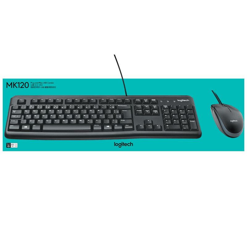 LOGITECH - Combo Teclado Y Mouse Logitech MK120 Español