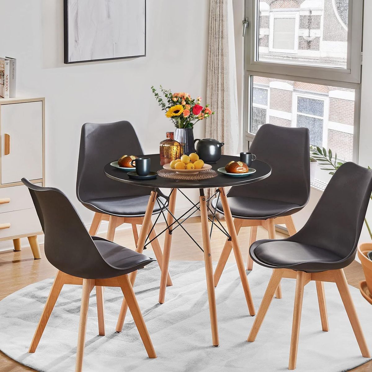 MOBLIHOUSE - Mesa Comedor Milano Negra 80 X 80cm Moblihouse