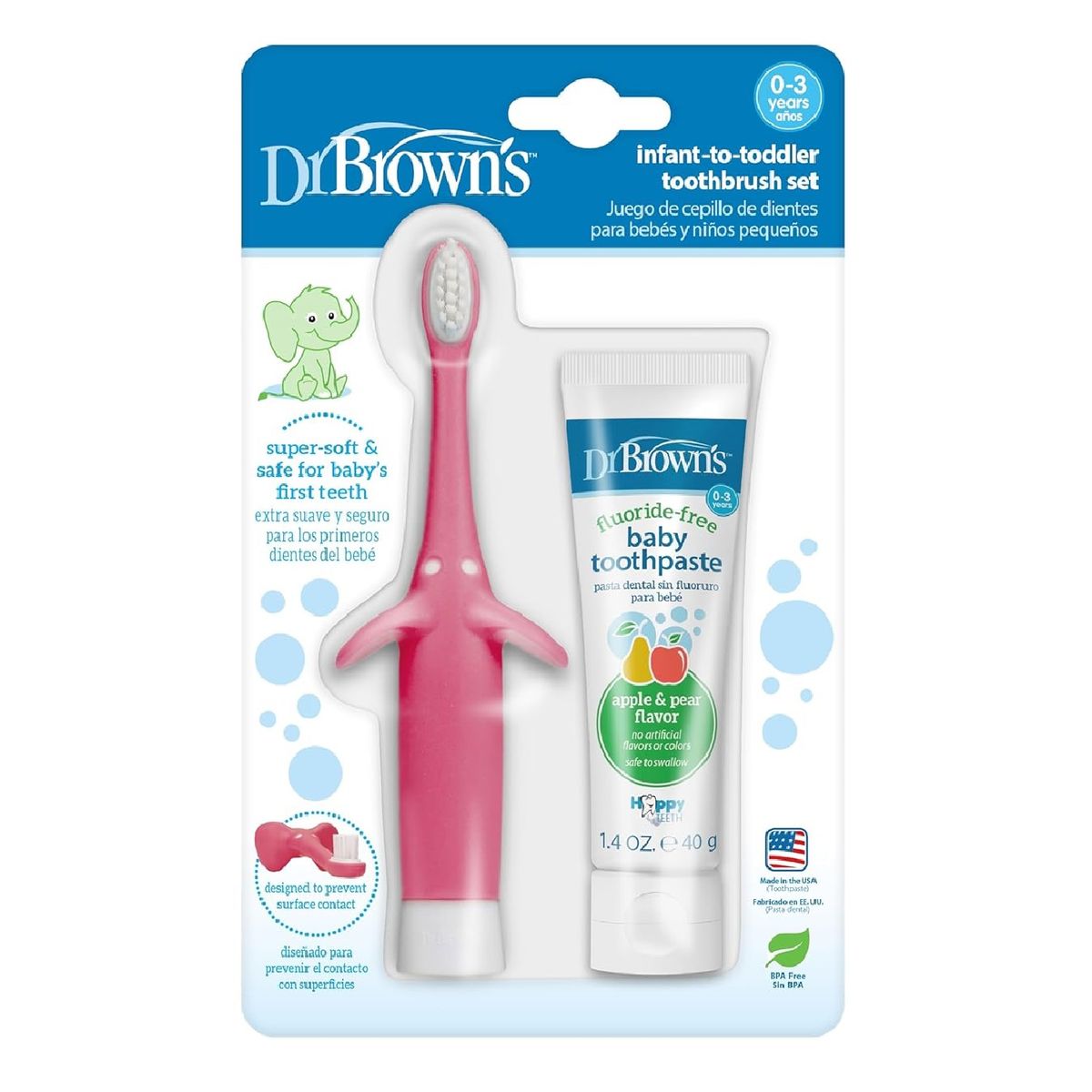 DR BROWNS - Crema+Cepillo de Dientes Dr Browns Para Bebe
