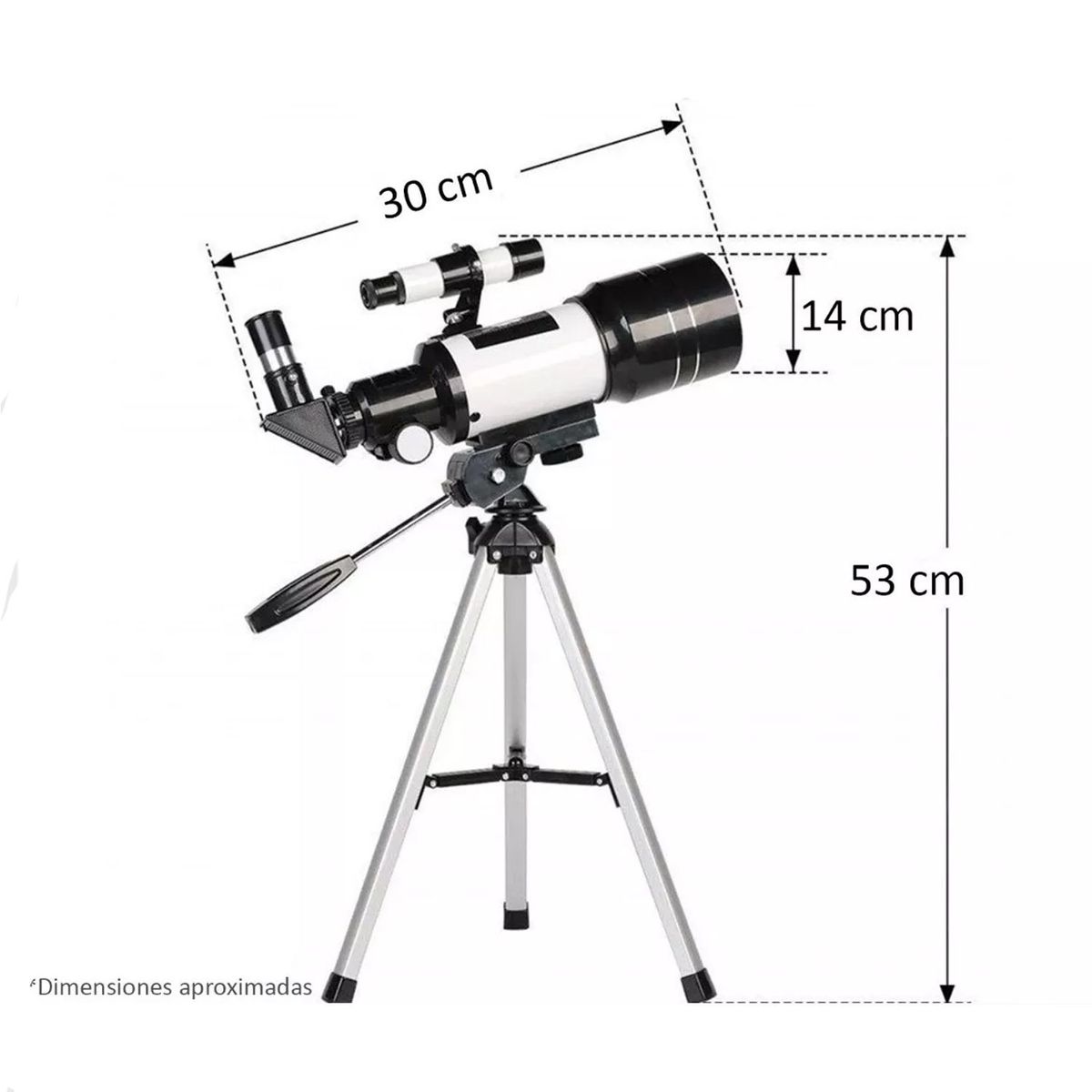 ONE PIXEL - Telescopio Astronomico Profesional Monocular Refractor F30070M Con Soporte Para Niños
