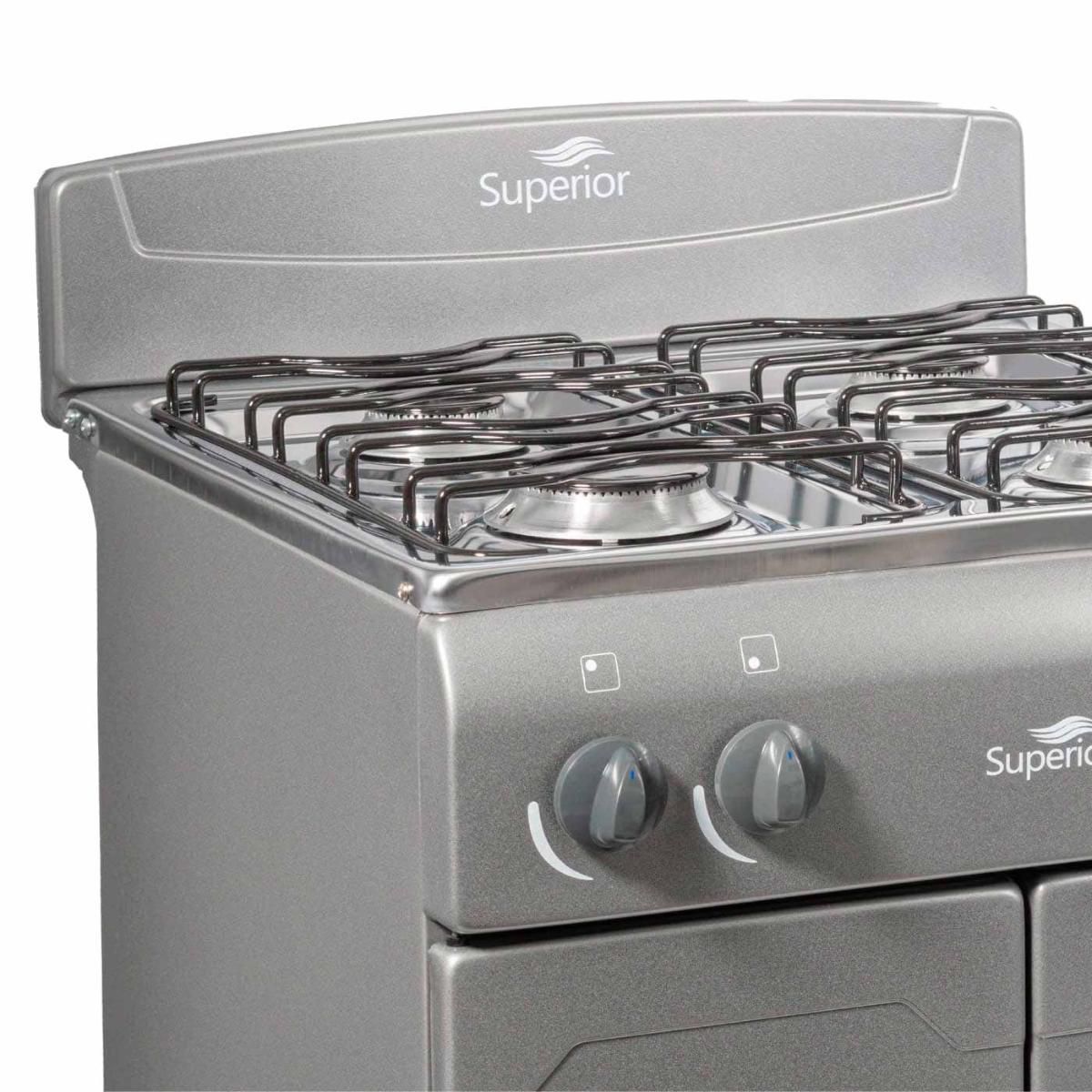 SUPERIOR - Estufa Superior Gris Genesis Torre Gabinete 4 Puestos Gas Natural - SG-7015 08 P