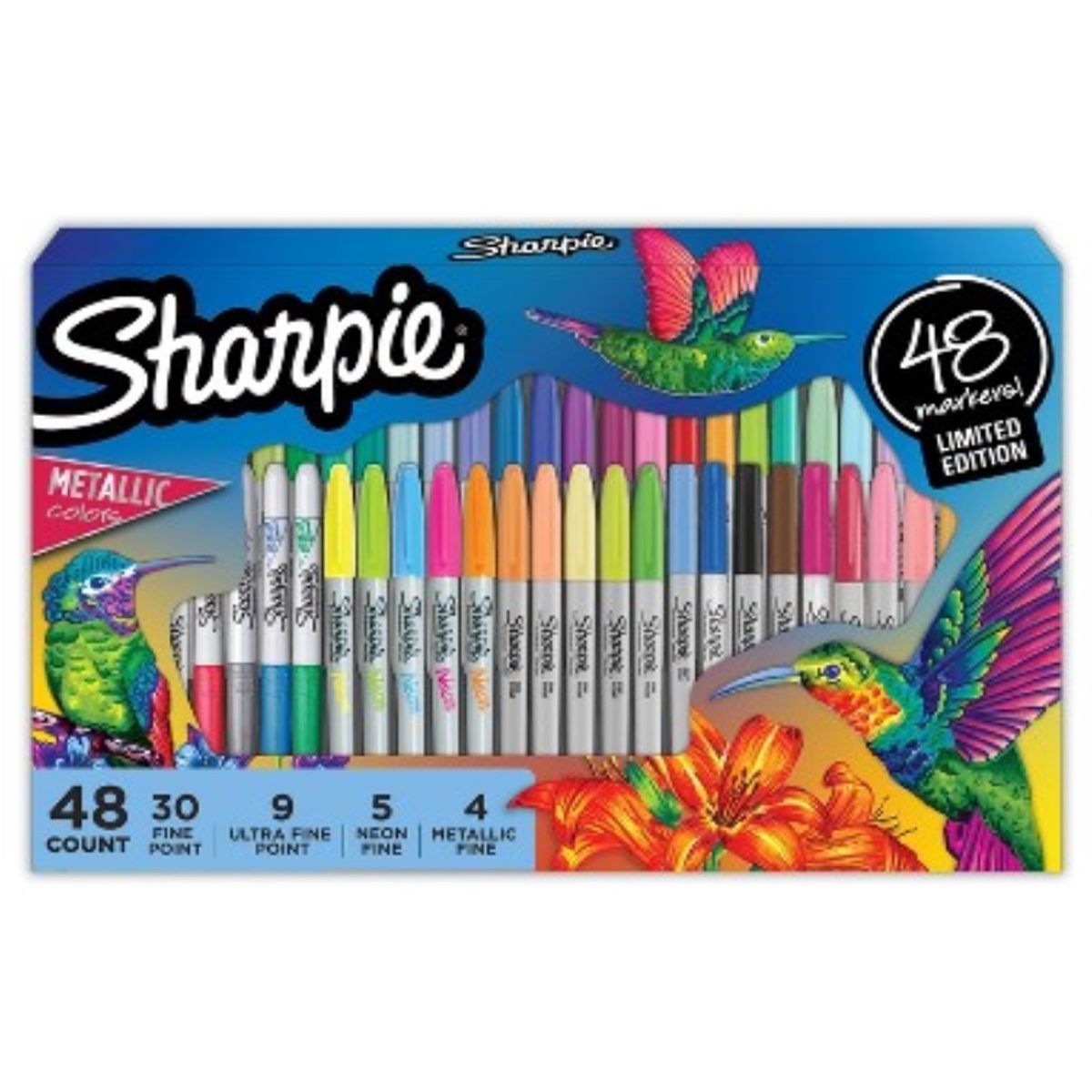 SHARPIE - Marcadores Permanentes De Punta Fina Sharpie 48 Piezas