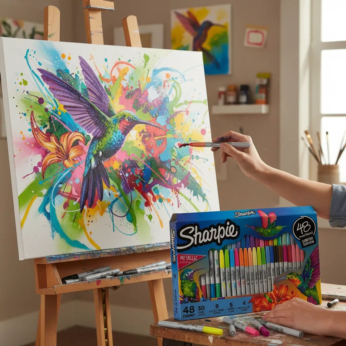 SHARPIE - Marcadores Permanentes De Punta Fina Sharpie 48 Piezas