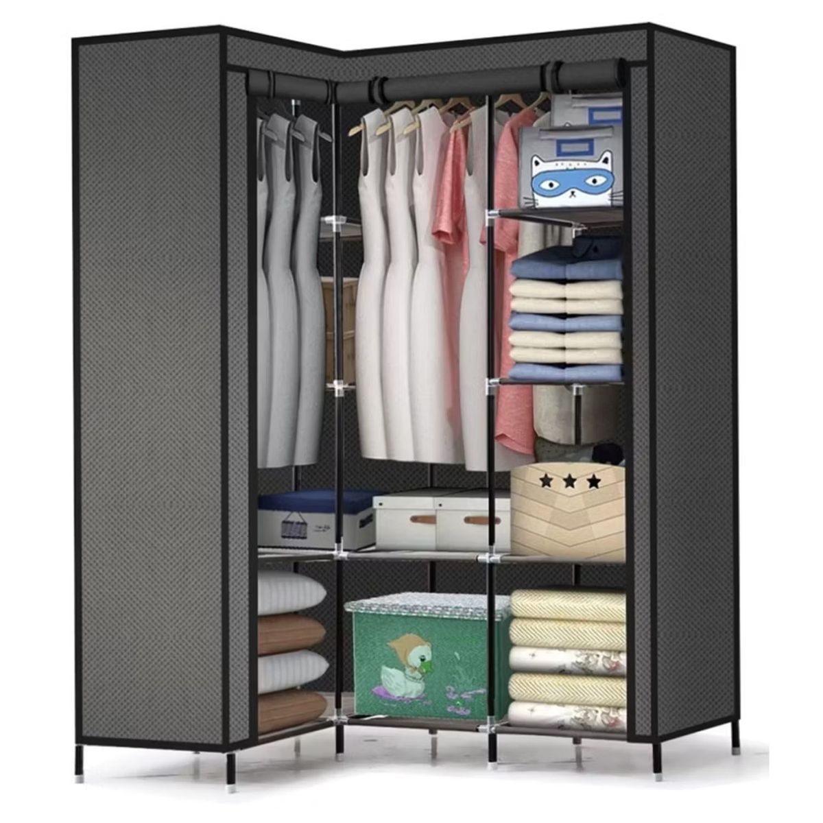 ONE PIXEL - Armario Closet Esquinero Organizador De Ropa 8 Estantes