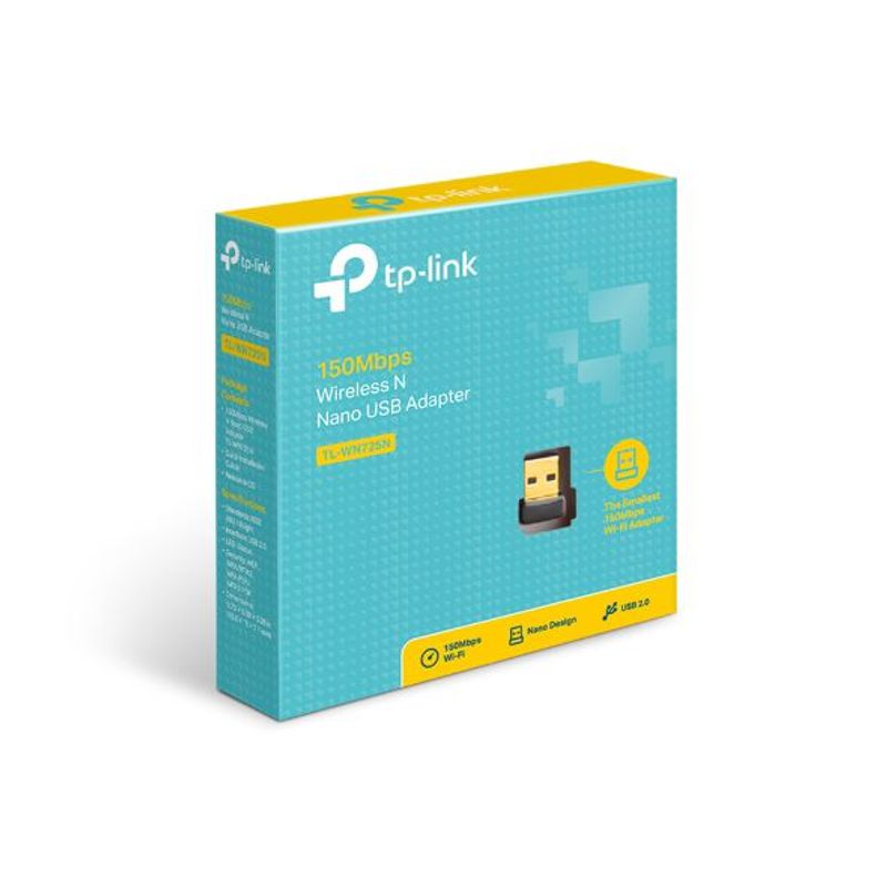 TP LINK - Adaptador de Red TPLINK Nano USB N 2.4 GHz, 150Mbps