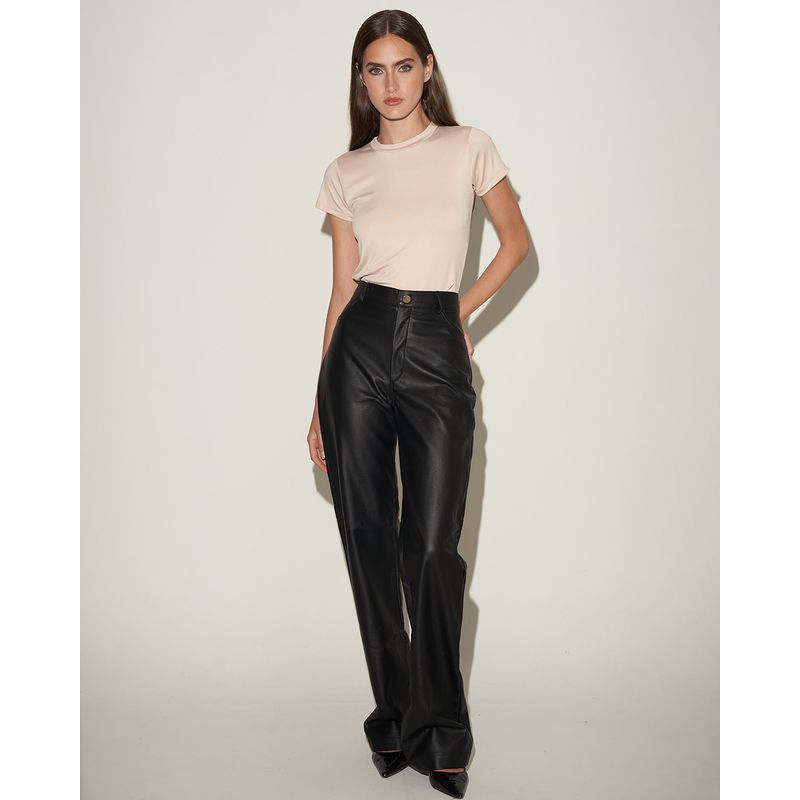 ANA PLATA - PANTALÓN DE CUERINA VEGANA