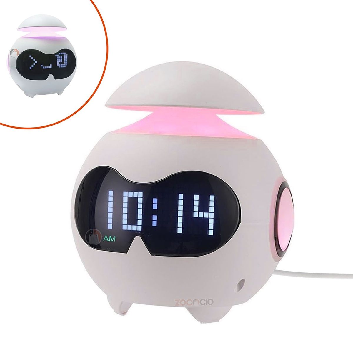 GENERICO - Reloj Despertador Emoji Digital Con Luz Led Y Parlante Bt