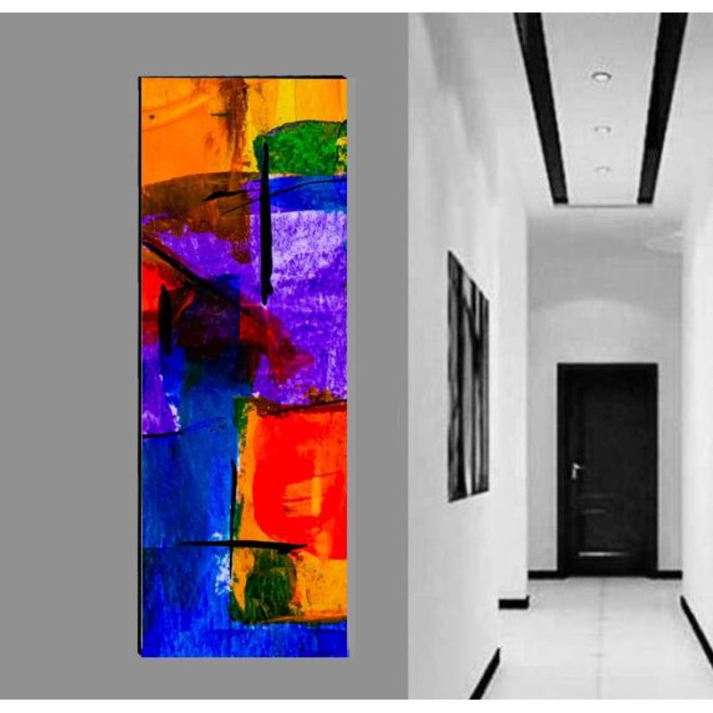 GENERICO - Cuadro Vertical Con Marco MDF Imagen Digital vinilo adhesivo 70x25cm
