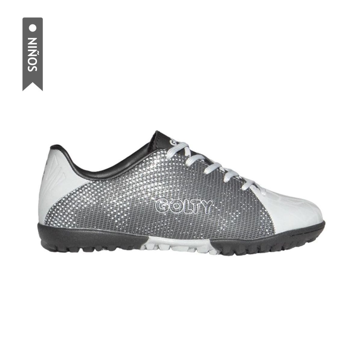 GOLTY - Zapatillas Golty Turf Formacion Dimension Niños-Gris/Negro