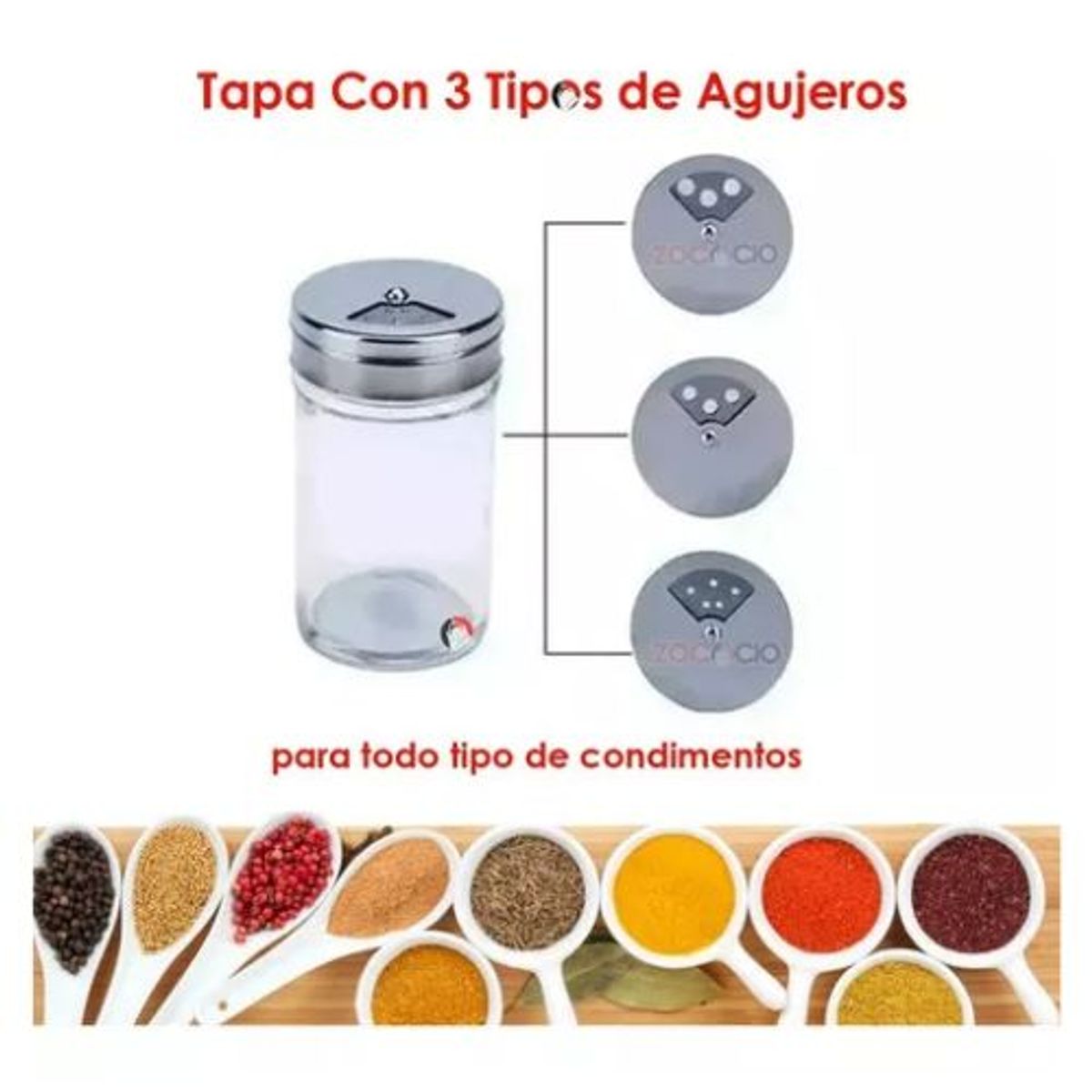 AFM - Condimentero Giratorio Para Especias Organizador Cocina X6 Color Gris