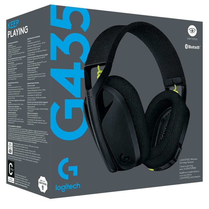 LOGITECH - Diadema Gamer Inalámbrica Logitech G435 LIGHTSPEED Negro