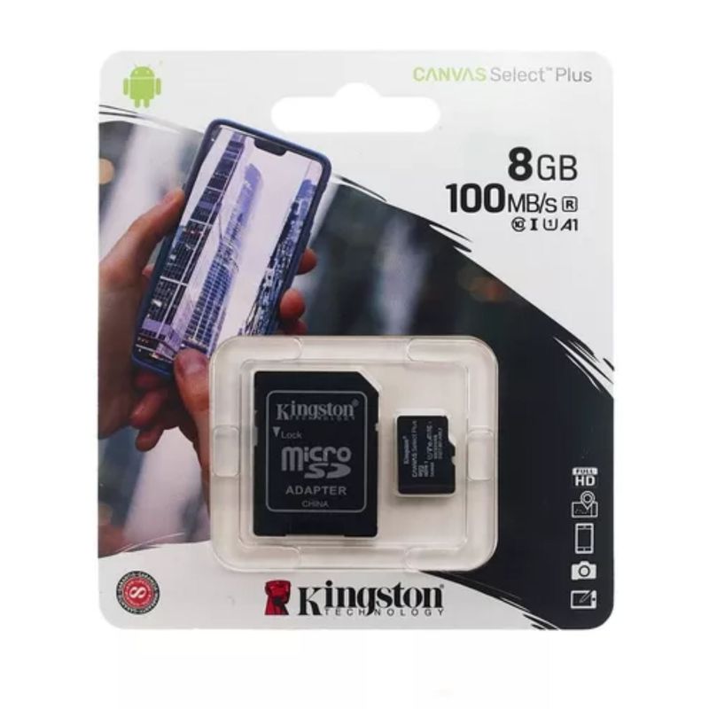 KINGSTON - Memoria Micro SD Kingstong 8GB  100MB/S