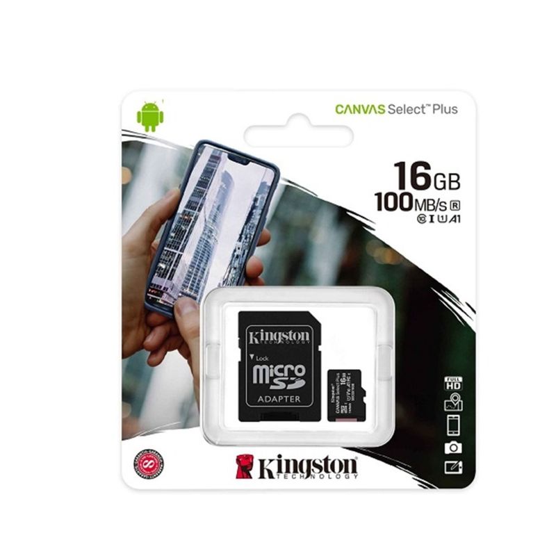 KINGSTON - Memoria Micro SD Kingstong 16GB  100MB/S