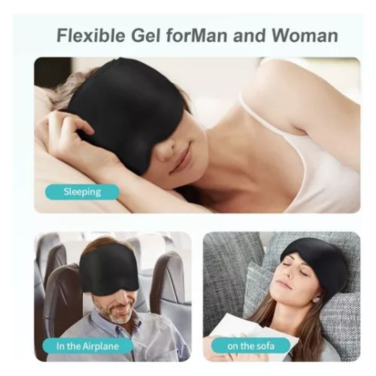 AFM - Gorro De Gel Alivio Dolor De Cabeza Migraña Ojos Frio Calor Terapia