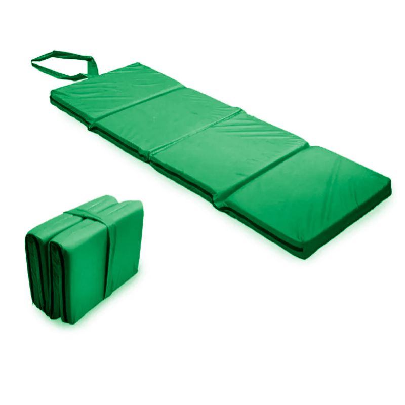 IKSA - Colchoneta Plegable Verde De Camping Grande 180x60x5