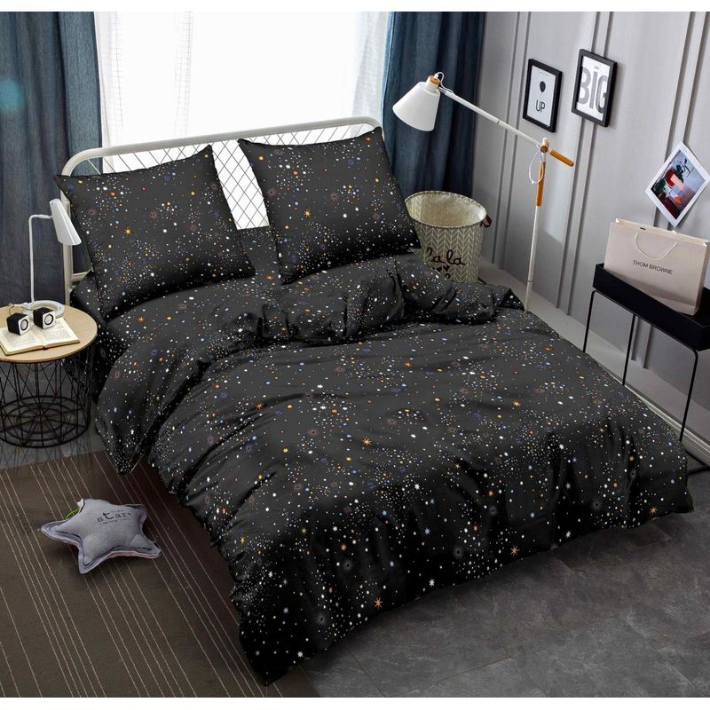 SIRENITAS - Juego sabanas Cama Sencilla Estrellas fondo Negro