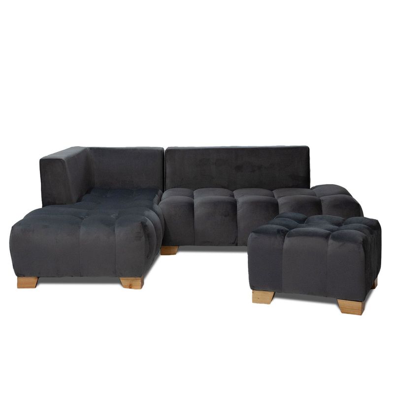 ARMONIA HOME - Sofá en L Madrid Gris 7PTOS