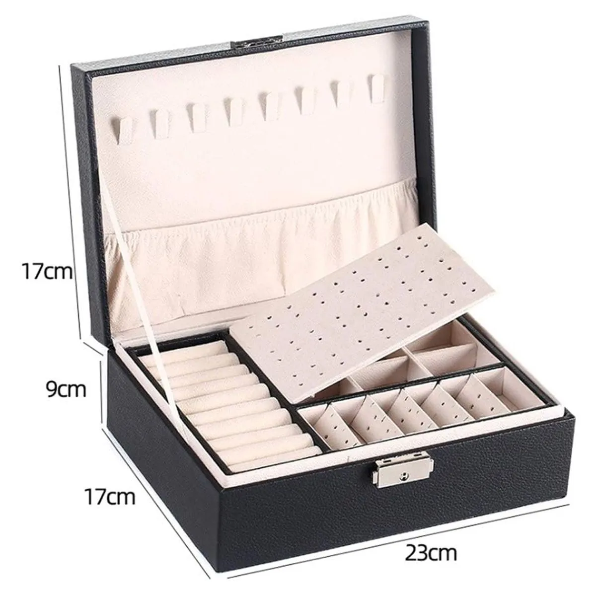 GENERICO - Joyero Organizador 2niveles De Mesa Collares Aretes Pulseras