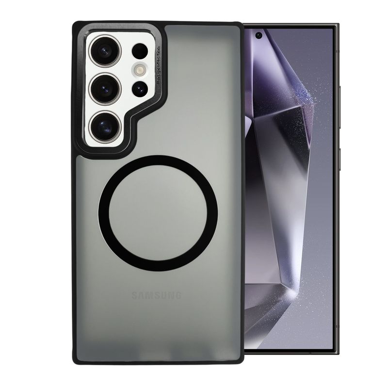 GENERICO - Funda Case Rígido Carga Inalámbrica Compatible Samsung S24 Ultra Negro