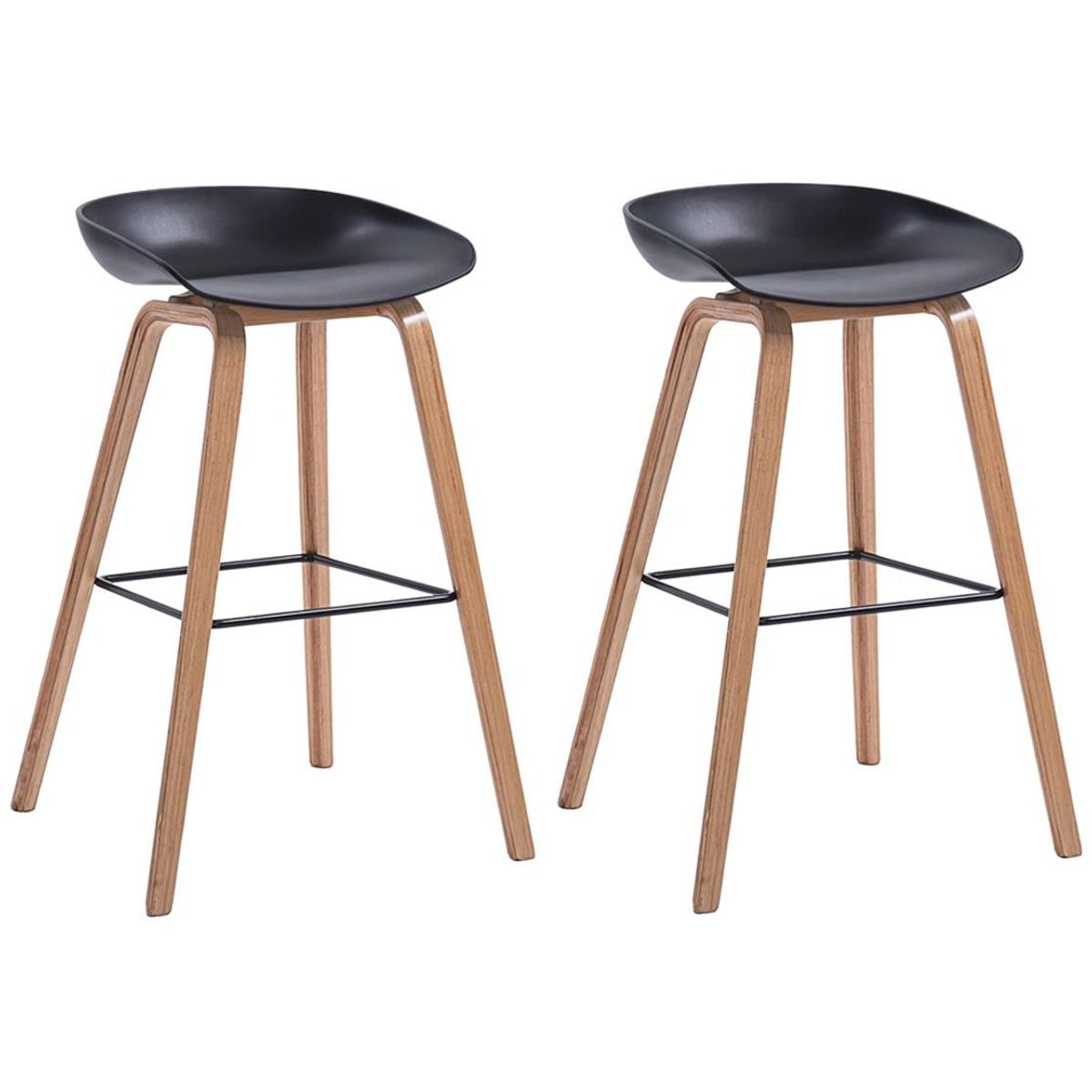 MOBLIHOUSE - Set X2 Silla De Bar Nórdica Ferrara Negra