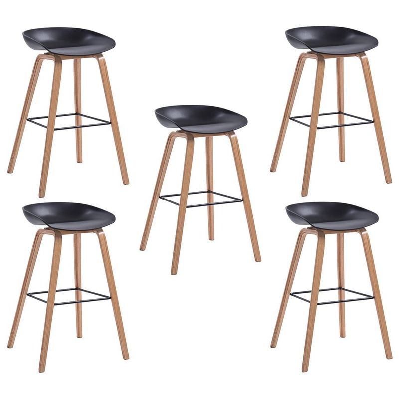 MOBLIHOUSE - Set X5 Silla De Bar Nórdica Ferrara Negra