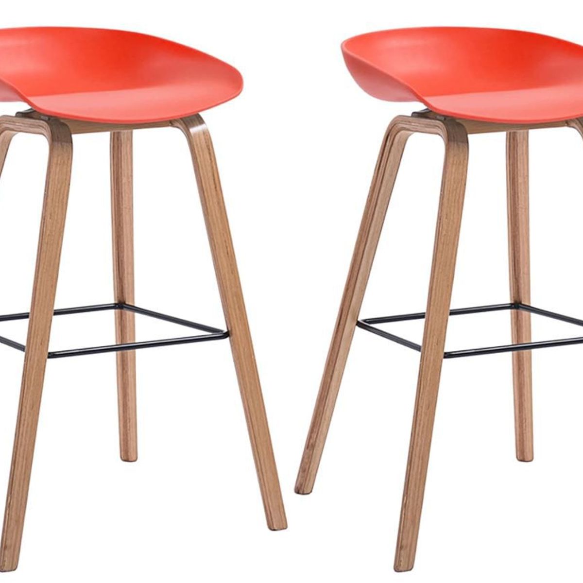 MOBLIHOUSE - Set X2 Silla De Bar Nórdica Ferrara Roja