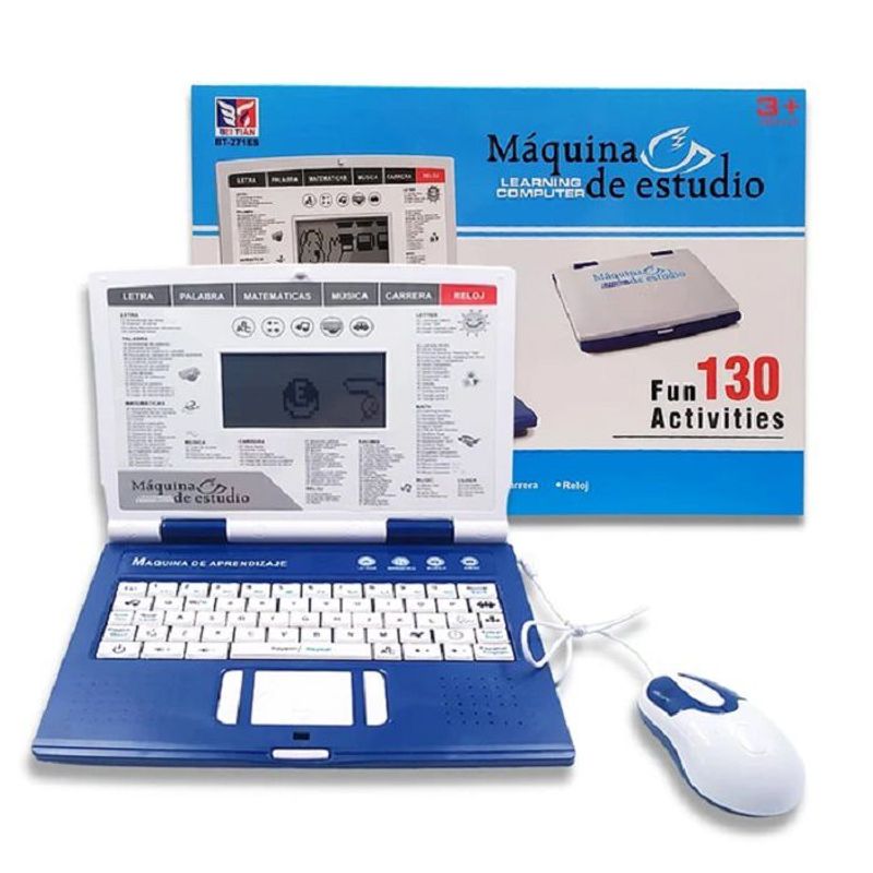 GENERICO - Computador Didáctico Para Niños Juguete 130 Funciones Azul