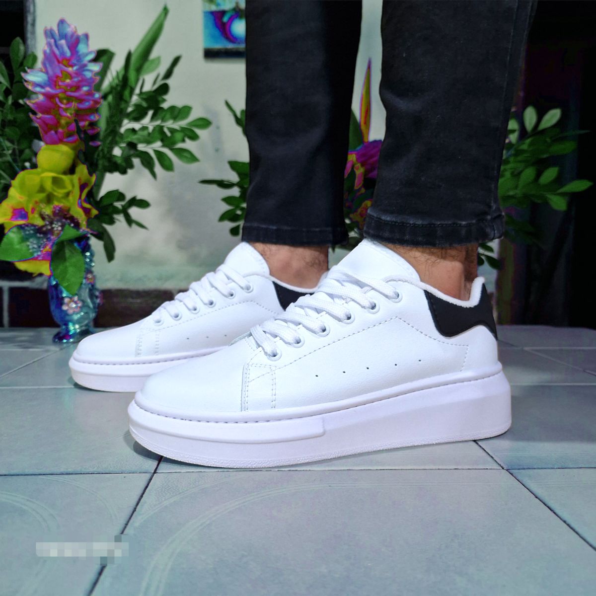 EVEGONZ - Zapatos Hombre Calzado Casual Tenis Blanco Clasico Caballero