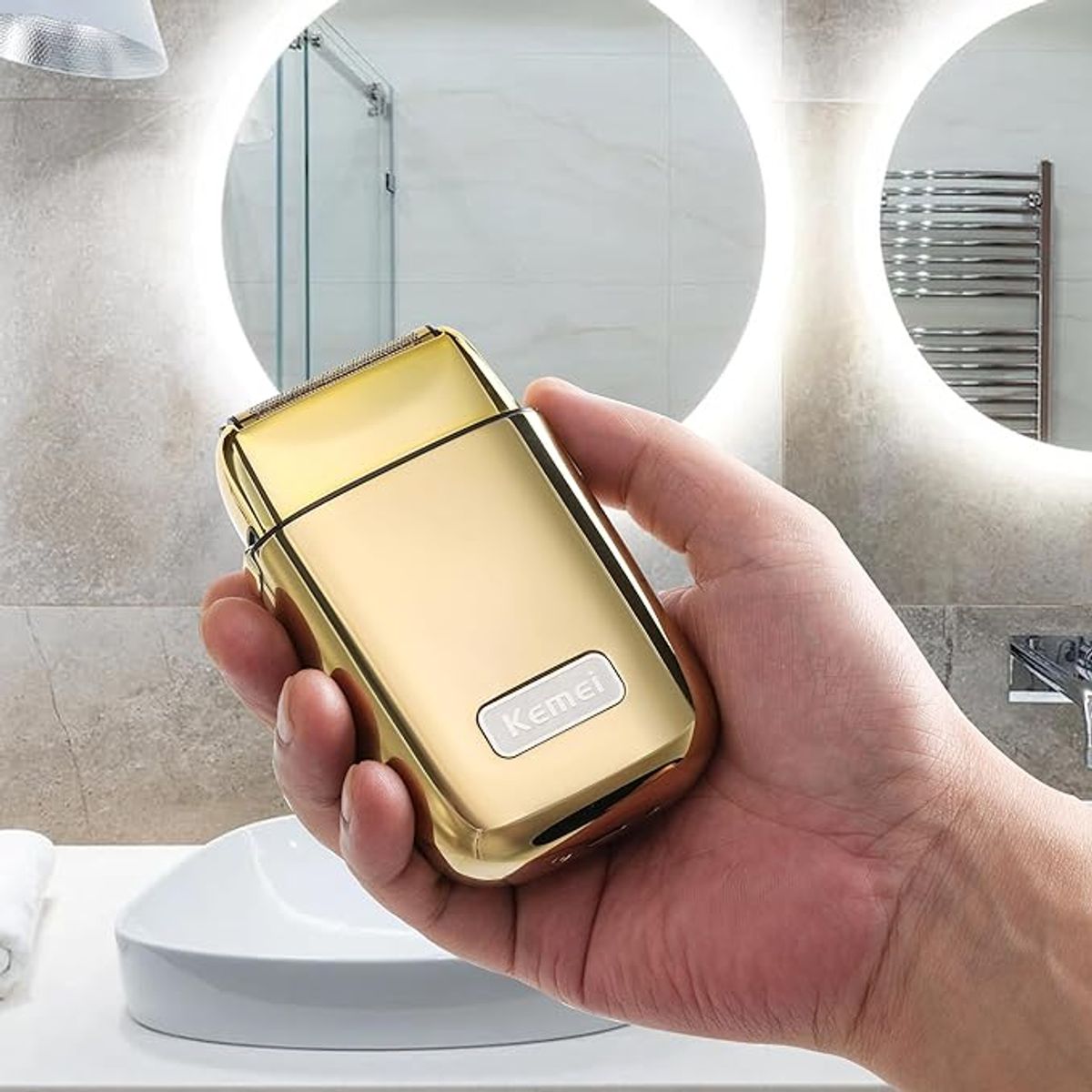 KEMEI - Rasuradora Profesional Kemei Dorada Afeitadora Inalámbrica KM TX 1