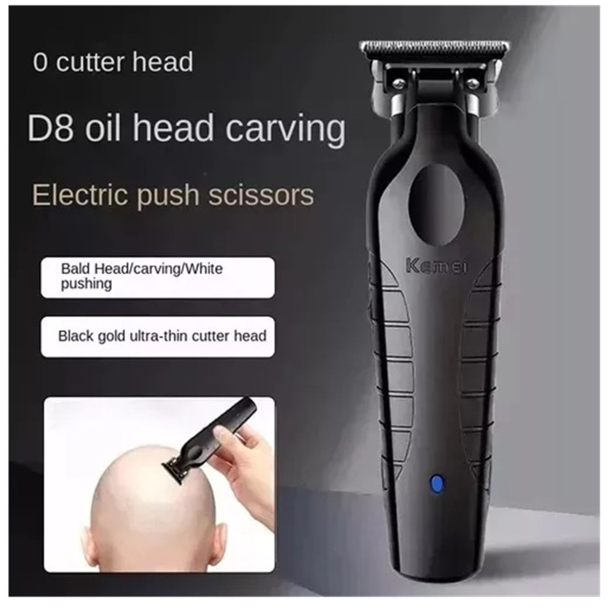 KEMEI - Super Combo Profesional Barbería Maquina Patillera + Shaver Original