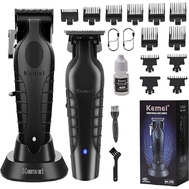 KEMEI - Super Combo Profesional Barbería Maquina y Trimmer Oferta