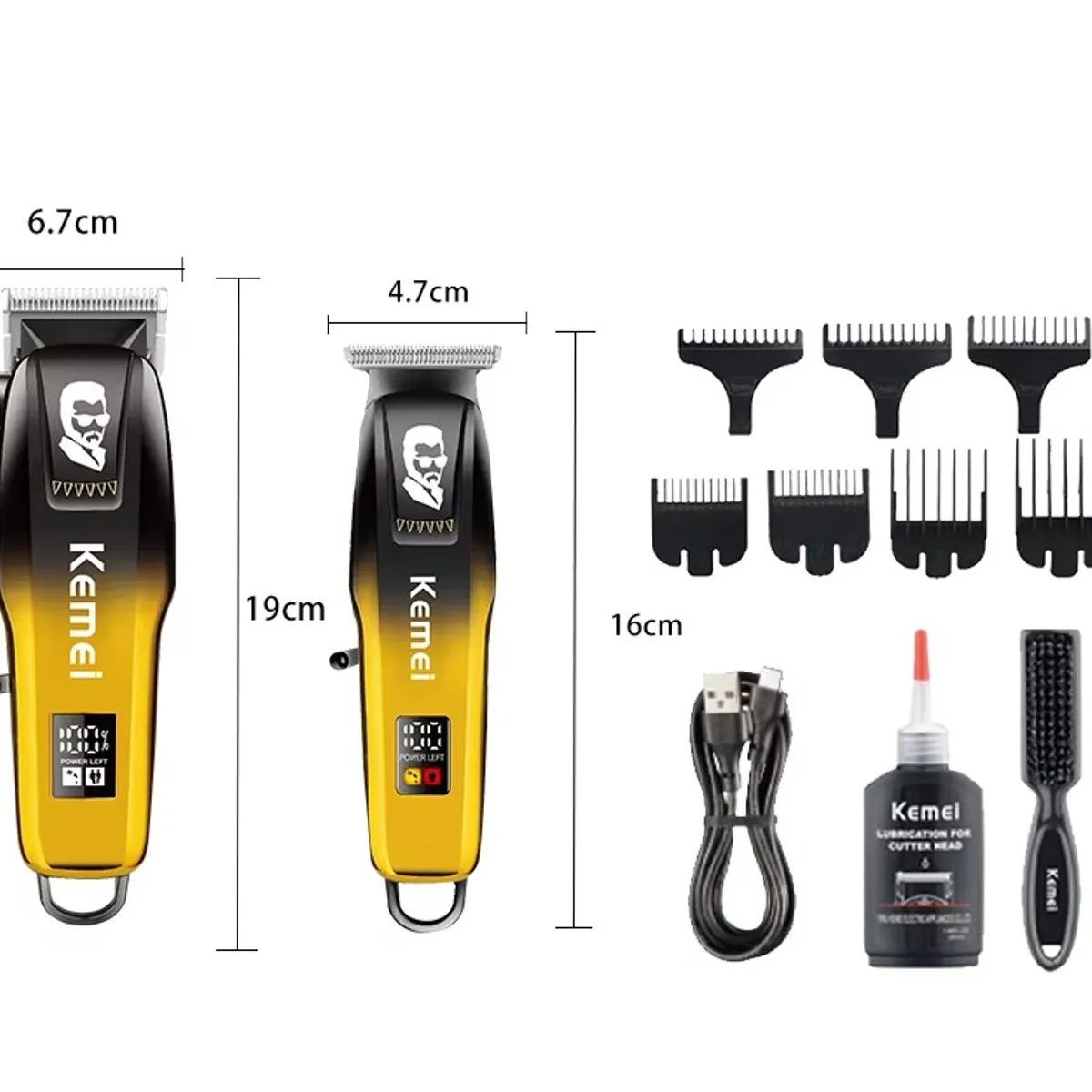 KEMEI - Super Combo Profesional Barbería Maquina y Trimmer Oferta