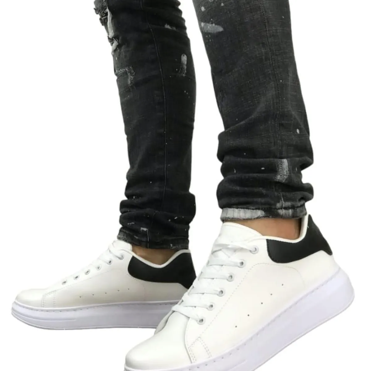 EVEGONZ - Zapato Casual de Hombre Calzado Plano Blanco