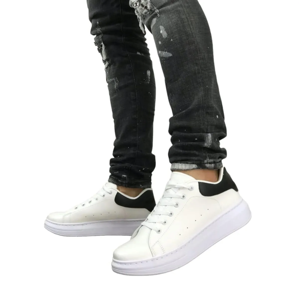 EVEGONZ - Zapato Casual de Hombre Calzado Plano Blanco
